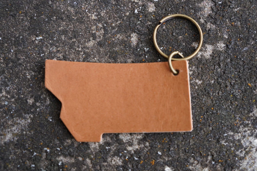 Montana State Leather Key Chain