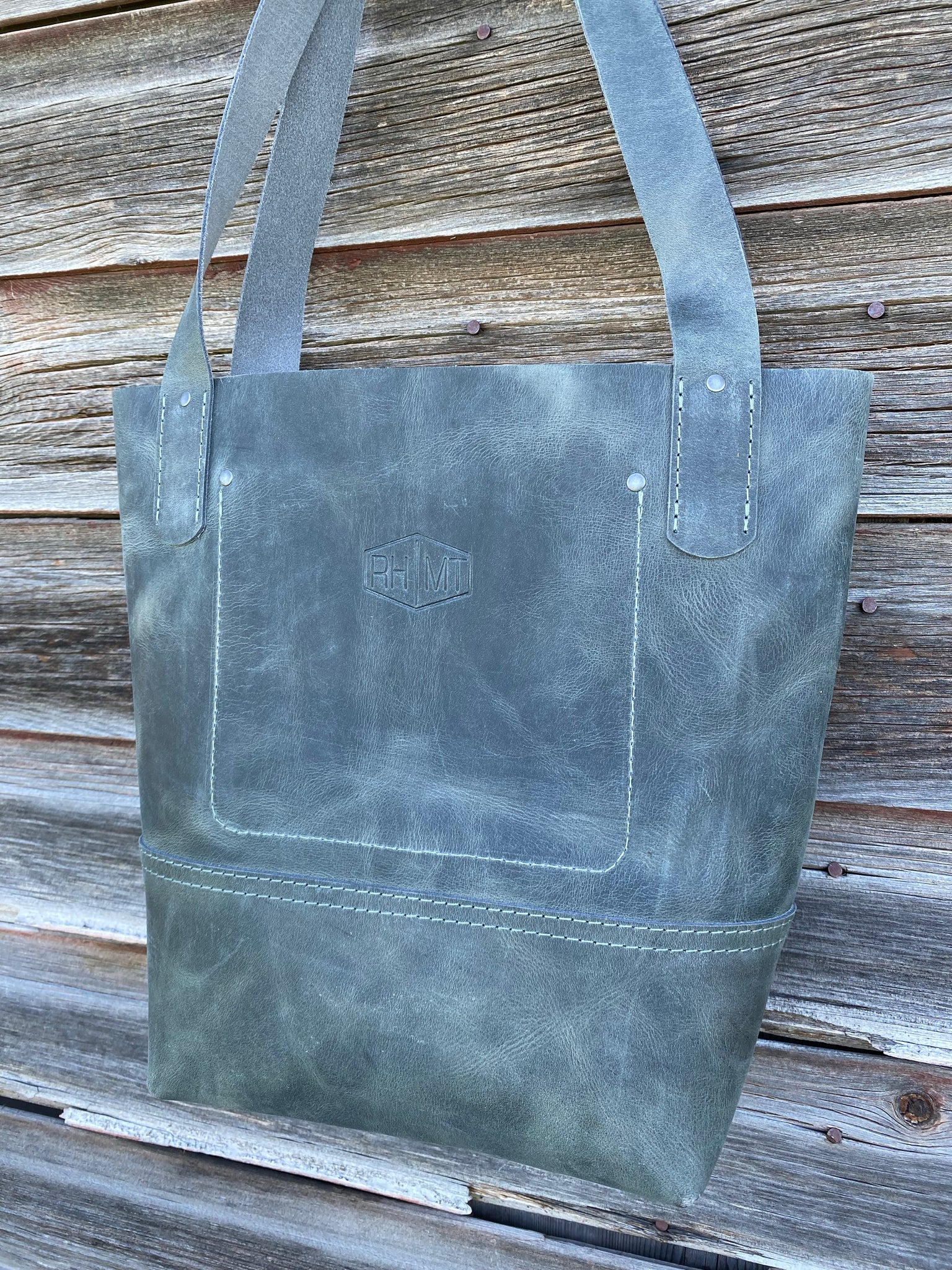 VINTAGE DENIM TOTE BAG IN SKY