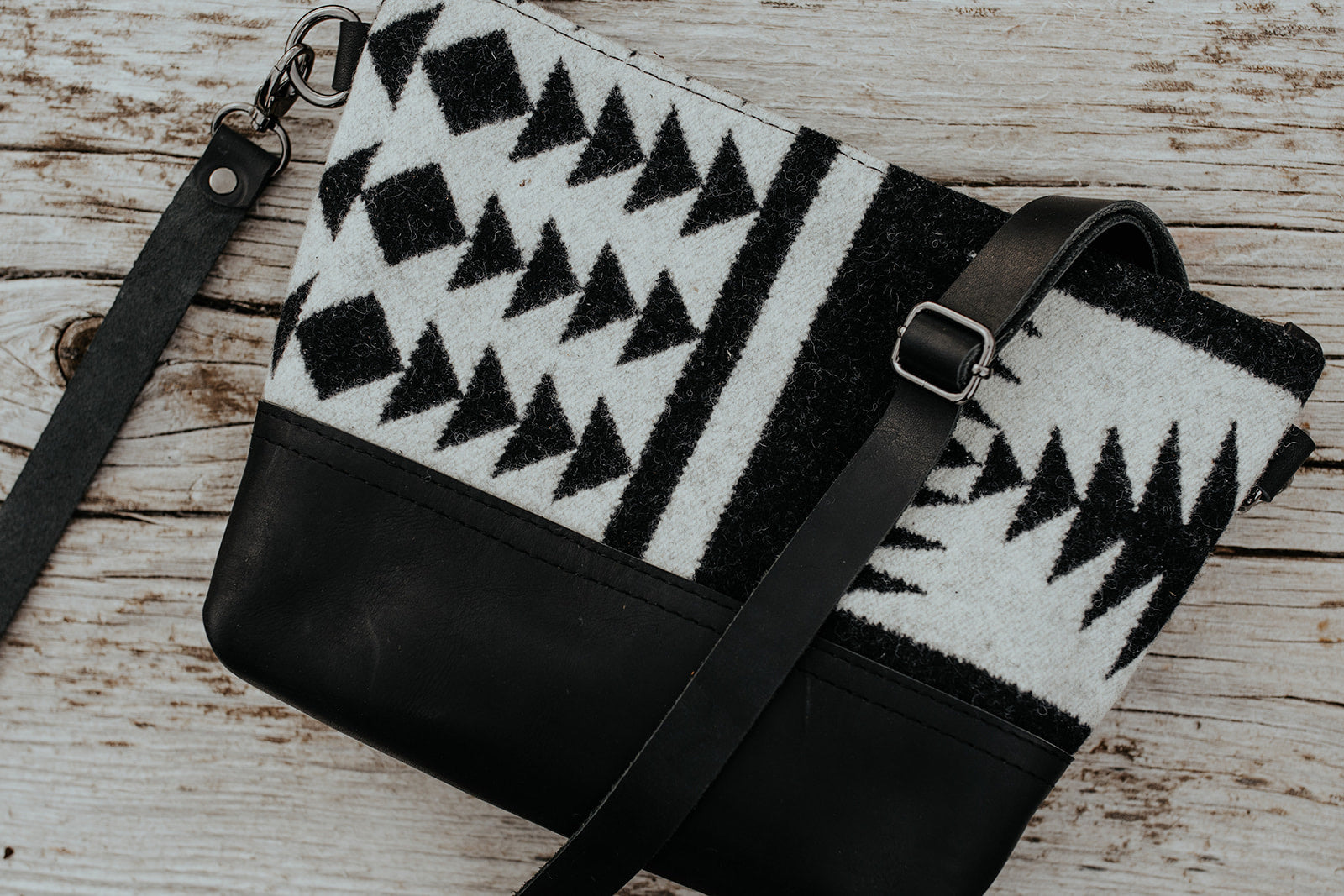 Small Fairfield Wool and Leather Crossbody Bag